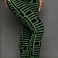 Casual Women Geometric Print Knitted Leggings