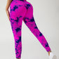 2 Pack New Style Hollow-Out Tie-Dye High-Waisted Tummy-Control Yoga Pants