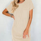 Striped Short Sleeve Pocket Dress Women