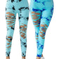 2 Pack New Style Hollow-Out Tie-Dye High-Waisted Tummy-Control Yoga Pants