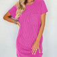 Striped Short Sleeve Pocket Dress Women