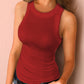 New Solid Color Printed Round Neck Vest For Women