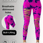 New Style Women's High-Waisted Yoga Leggings With Hollow-Out & Tie-Dye Design