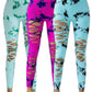 3 Pack New Style Hollow-Out Tie-Dye High-Waisted Tummy-Control Yoga Pants