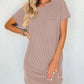 Striped Short Sleeve Pocket Dress Women