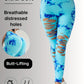 New Style Women's High-Waisted Yoga Leggings With Hollow-Out & Tie-Dye Design