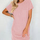 Striped Short Sleeve Pocket Dress Women