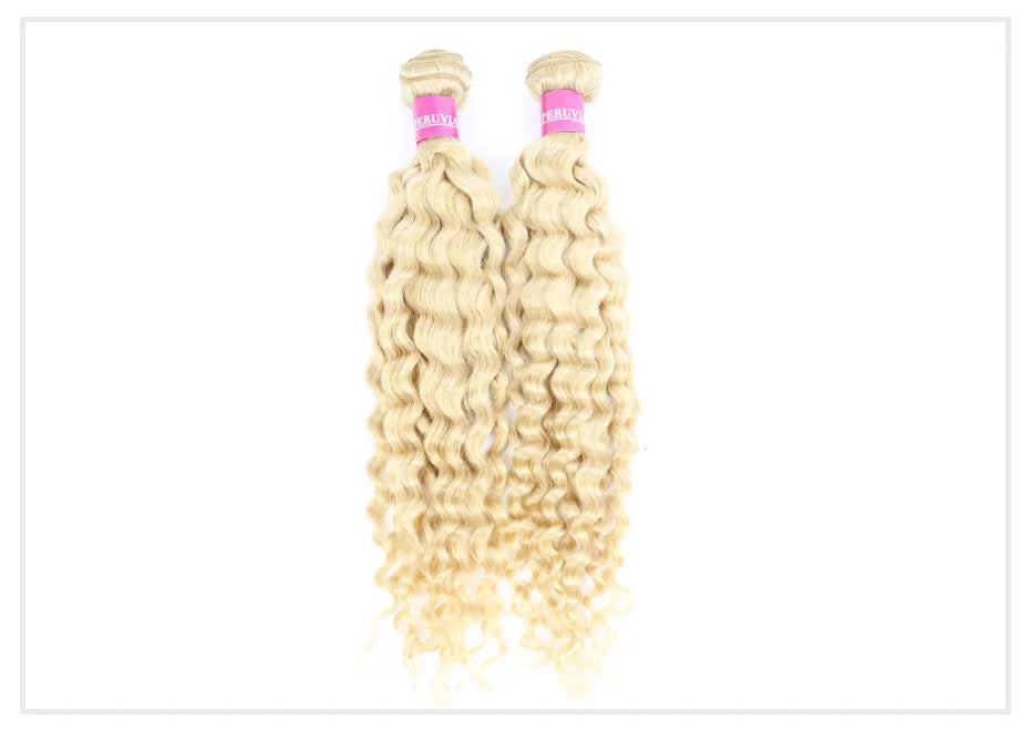 613 Blonde Deep Wave Vietnamese Curly Human Hair Bundles 28 30 32 Inch 1 2 3 Bundle Deals 100% Virgin Remy Hair Weave Extensions