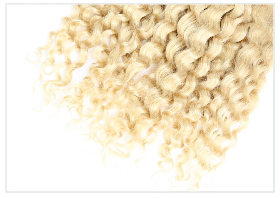 613 Blonde Deep Wave Vietnamese Curly Human Hair Bundles 28 30 32 Inch 1 2 3 Bundle Deals 100% Virgin Remy Hair Weave Extensions