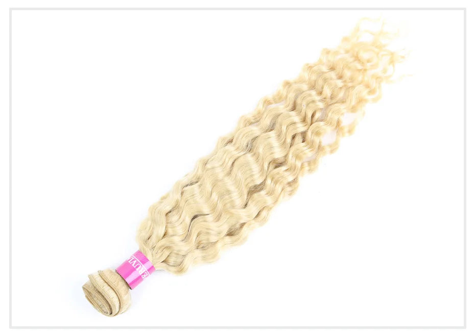 613 Blonde Deep Wave Vietnamese Curly Human Hair Bundles 28 30 32 Inch 1 2 3 Bundle Deals 100% Virgin Remy Hair Weave Extensions
