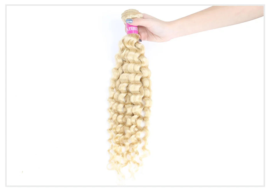 613 Blonde Deep Wave Vietnamese Curly Human Hair Bundles 28 30 32 Inch 1 2 3 Bundle Deals 100% Virgin Remy Hair Weave Extensions