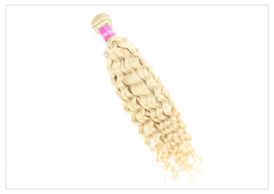 613 Blonde Deep Wave Vietnamese Curly Human Hair Bundles 28 30 32 Inch 1 2 3 Bundle Deals 100% Virgin Remy Hair Weave Extensions
