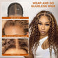 Honey Blonde Deep Wave Glueless Wigs Human Hair Pre Cut Highlight Wear and Go Curly Wigs for Women Ombre HD Lace Front Wig