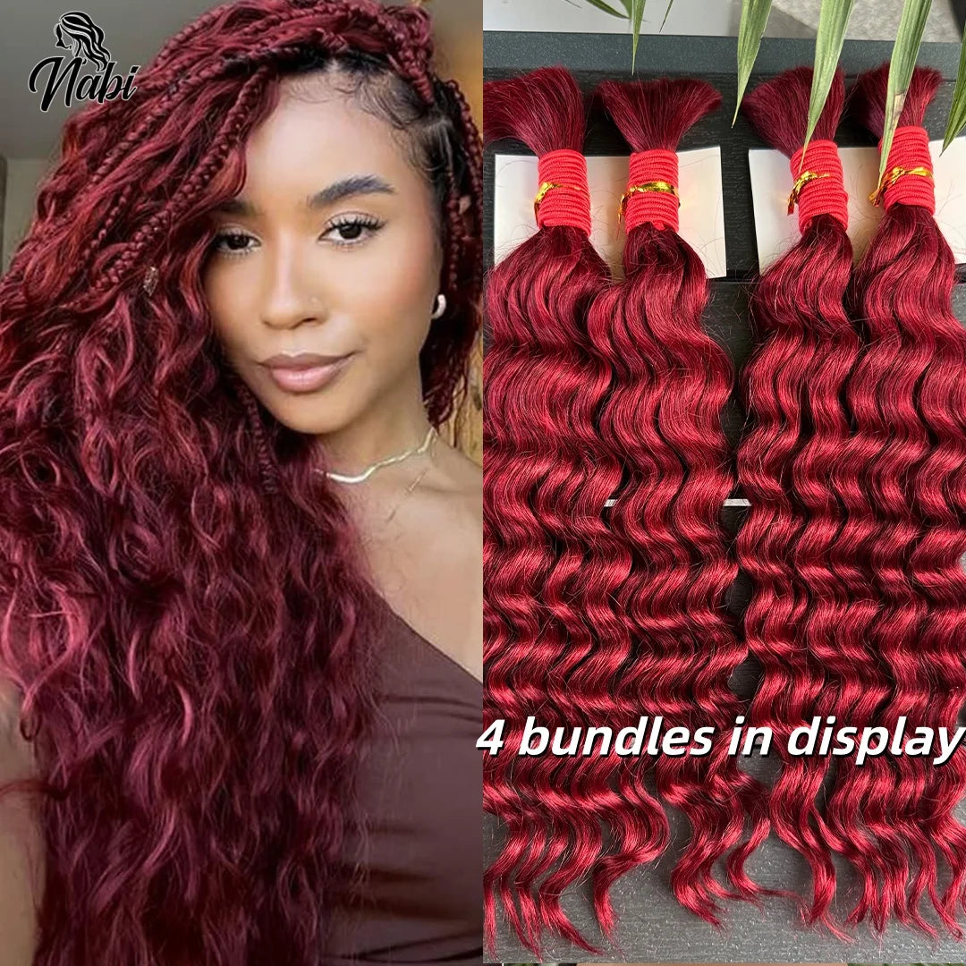 NABI Highlight Honey Blonde Deep Wave Hair Bundles No Weft for Boho Braids  Human Hair Extension Bundles for Boho Braiding