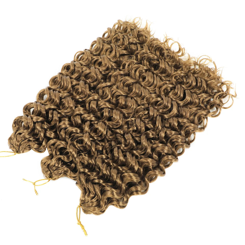 Ombre Brown GoGo Curl Braiding Hair Extensions Burgundy Synthetic Water Wave Crochet Braids For Women 18 22 Inch Red Afro Curls