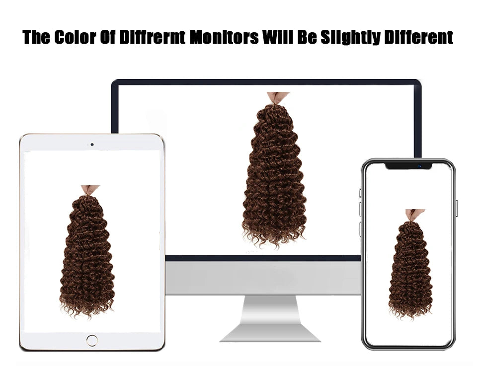 Ombre Brown GoGo Curl Braiding Hair Extensions Burgundy Synthetic Water Wave Crochet Braids For Women 18 22 Inch Red Afro Curls