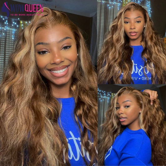 P4/27 Highlight Body Wave Bundles Brazilian Hair Weave Bundles Ombre Honey Brown Colored Human Hair Bundles Remy Hair Extensions