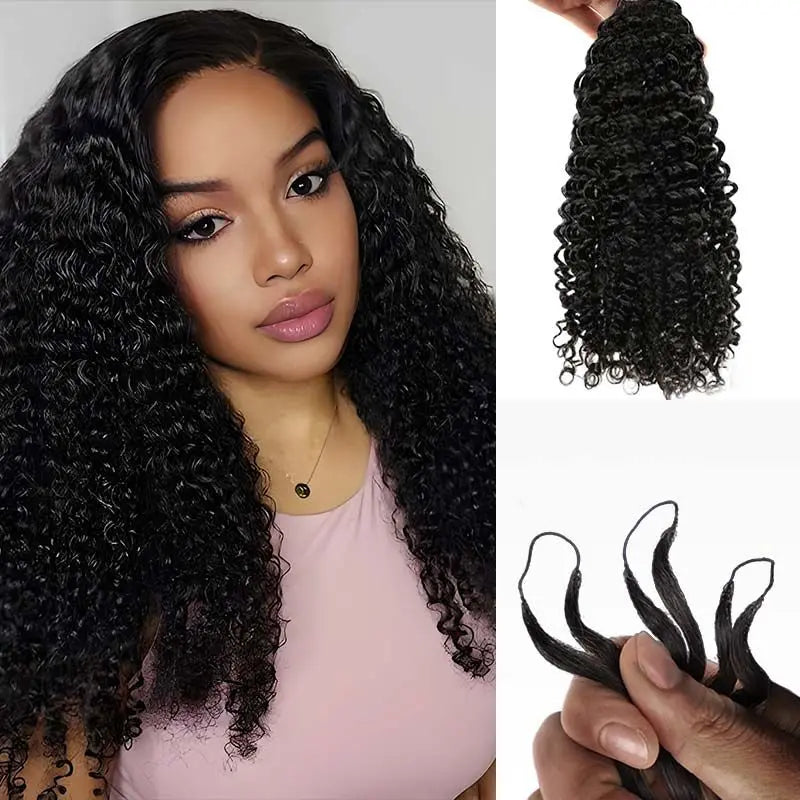 Burmese Curly Body Wave Feather Crochet For Pre-Separated Invisible Knotless Crochet Hair Kinky Straight Human Hair Extensions