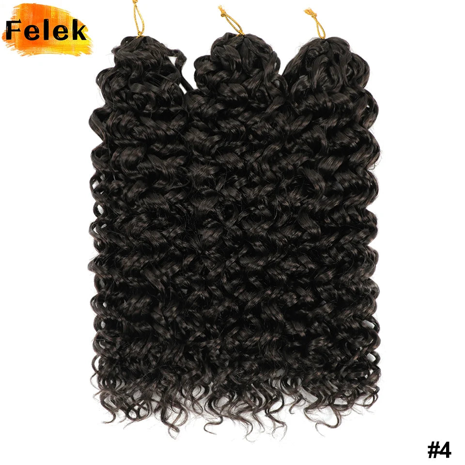 Ombre Brown GoGo Curl Braiding Hair Extensions Burgundy Synthetic Water Wave Crochet Braids For Women 18 22 Inch Red Afro Curls