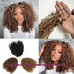 12A Honey Blonde Reusable Small Spirals Curly Crochet Hair For Braid #27 Afro Kinky Curly Feather Crochet Human Hair Extensions