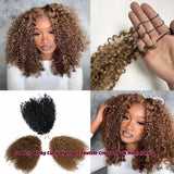 12A Honey Blonde Reusable Small Spirals Curly Crochet Hair For Braid #27 Afro Kinky Curly Feather Crochet Human Hair Extensions