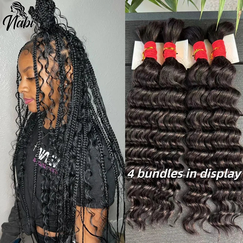 NABI Highlight Honey Blonde Deep Wave Hair Bundles No Weft for Boho Braids  Human Hair Extension Bundles for Boho Braiding