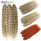 Magicae 3Pcs 300Grams 24Inches Ariel Deep Water Twist Crochet Braids Curly Hair Piano Blond P12/16/613 Brown6# Grey 58# Bundles