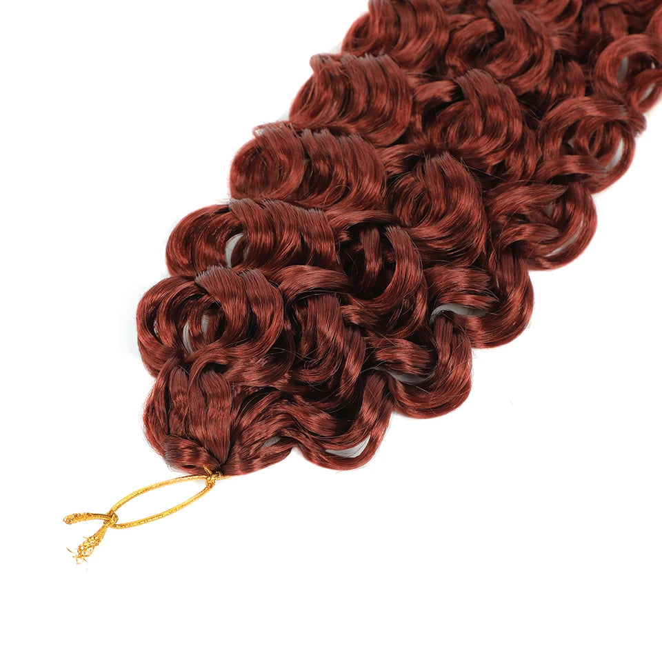 Ombre Brown GoGo Curl Braiding Hair Extensions Burgundy Synthetic Water Wave Crochet Braids For Women 18 22 Inch Red Afro Curls