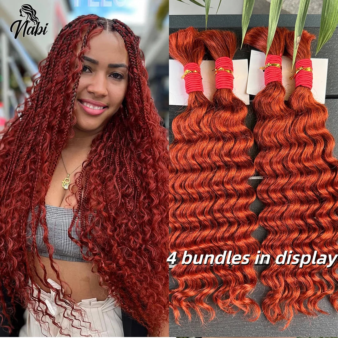 NABI Highlight Honey Blonde Deep Wave Hair Bundles No Weft for Boho Braids  Human Hair Extension Bundles for Boho Braiding