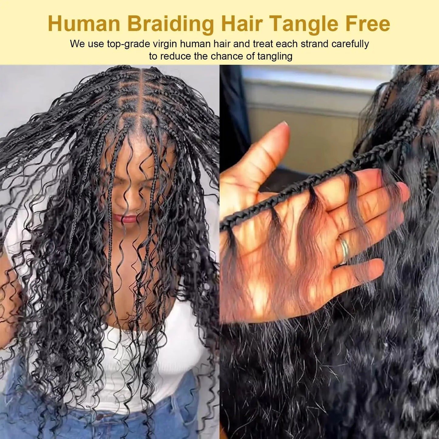 NABI Highlight Honey Blonde Deep Wave Hair Bundles No Weft for Boho Braids  Human Hair Extension Bundles for Boho Braiding