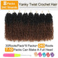 8"Yanky Twist Crochet Hair Pre-Looped Ombre Brown Synthetic Crochet Hair with Curly Ends Yank Twist Crochet Hair For Black Women