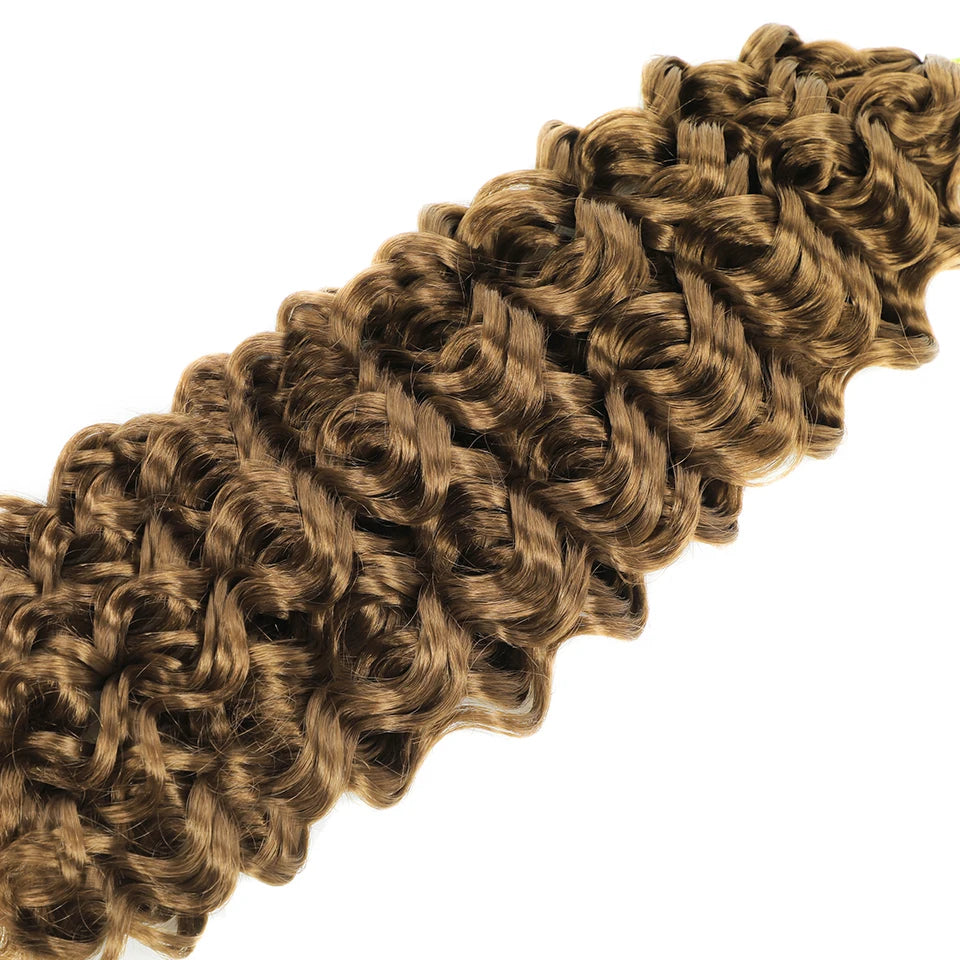 Ombre Brown GoGo Curl Braiding Hair Extensions Burgundy Synthetic Water Wave Crochet Braids For Women 18 22 Inch Red Afro Curls