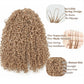 Honey Blonde Feather Crochet Human Hair Extensions Knotless Pre-Separated Pixie Curl Small Spirals Curly Crochet Hair for Boho