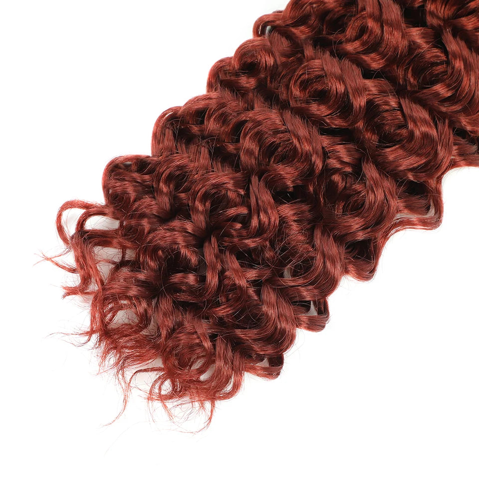 Ombre Brown GoGo Curl Braiding Hair Extensions Burgundy Synthetic Water Wave Crochet Braids For Women 18 22 Inch Red Afro Curls
