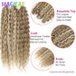 Magicae 3Pcs 300Grams 24Inches Ariel Deep Water Twist Crochet Braids Curly Hair Piano Blond P12/16/613 Brown6# Grey 58# Bundles