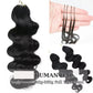 Body Wave Crochet Pre-Separated Human Hair For Women Extensions Knotless With Invisible String Reusable Feather Crochet Hair