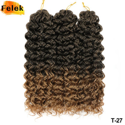 Ombre Brown GoGo Curl Braiding Hair Extensions Burgundy Synthetic Water Wave Crochet Braids For Women 18 22 Inch Red Afro Curls