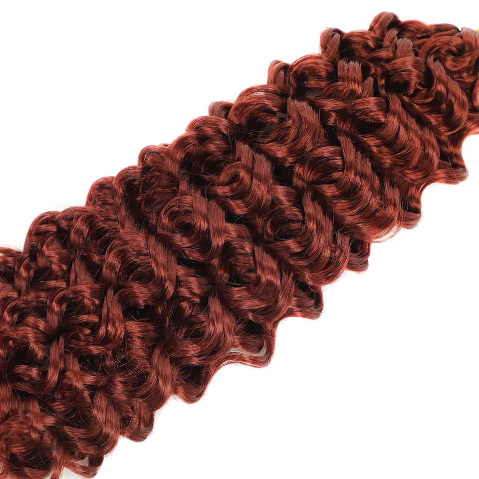 Ombre Brown GoGo Curl Braiding Hair Extensions Burgundy Synthetic Water Wave Crochet Braids For Women 18 22 Inch Red Afro Curls