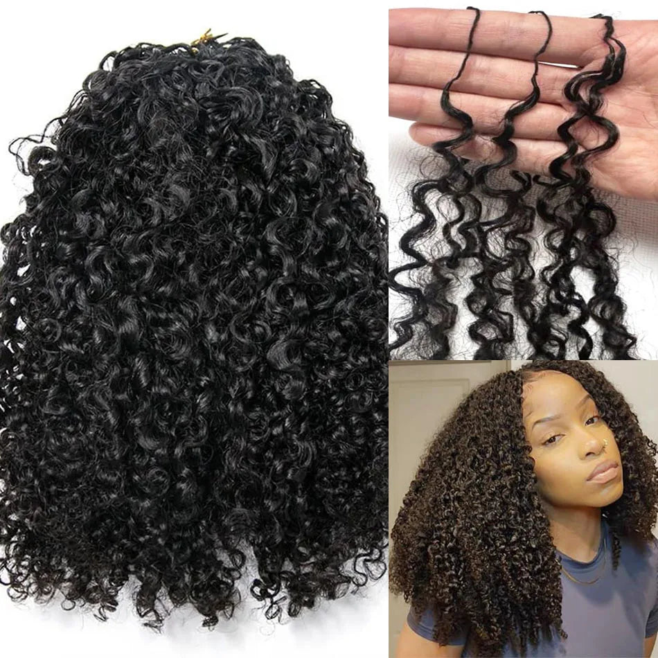 Burmese Curly Body Wave Feather Crochet For Pre-Separated Invisible Knotless Crochet Hair Kinky Straight Human Hair Extensions