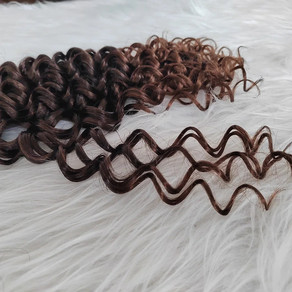 Ombre Brown GoGo Curl Braiding Hair Extensions Burgundy Synthetic Water Wave Crochet Braids For Women 18 22 Inch Red Afro Curls
