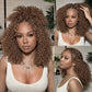 12A Honey Blonde Reusable Small Spirals Curly Crochet Hair For Braid #27 Afro Kinky Curly Feather Crochet Human Hair Extensions