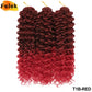 Ombre Brown GoGo Curl Braiding Hair Extensions Burgundy Synthetic Water Wave Crochet Braids For Women 18 22 Inch Red Afro Curls