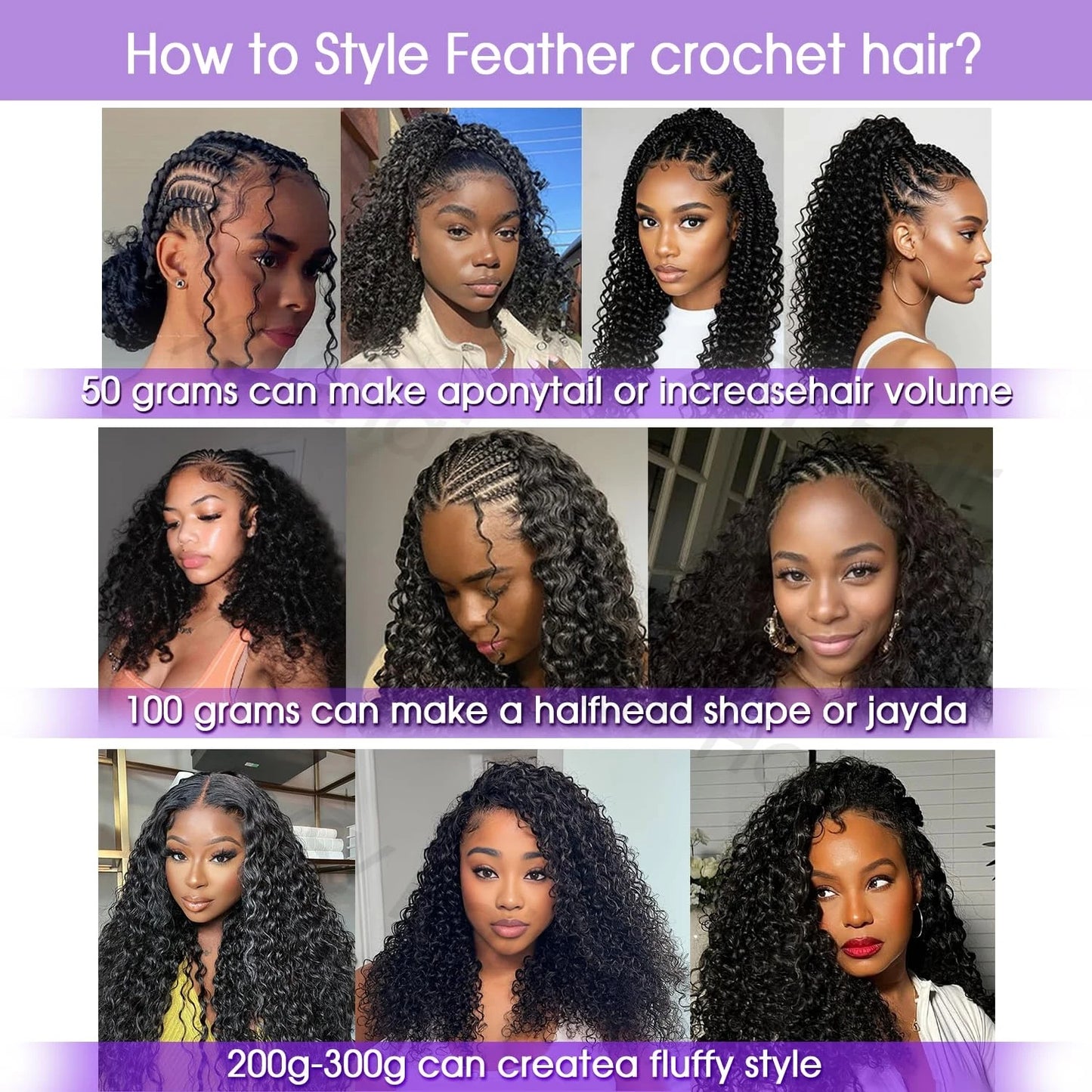 Pre-divided Bulk Hair for Braiding Deep Wave Crochet Human Hair Knotless Miracle Knots Hair Extensions Boho Braids Invisible