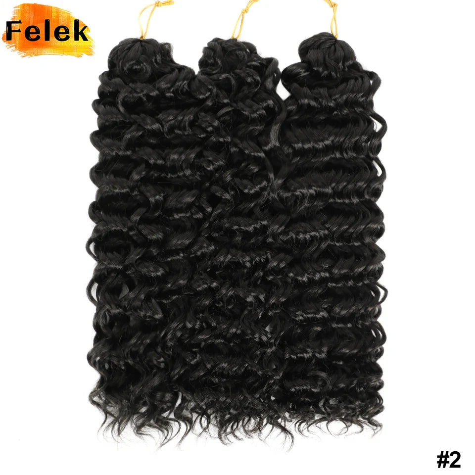 Ombre Brown GoGo Curl Braiding Hair Extensions Burgundy Synthetic Water Wave Crochet Braids For Women 18 22 Inch Red Afro Curls