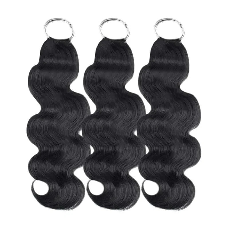 Body Wave Crochet Pre-Separated Human Hair For Women Extensions Knotless With Invisible String Reusable Feather Crochet Hair