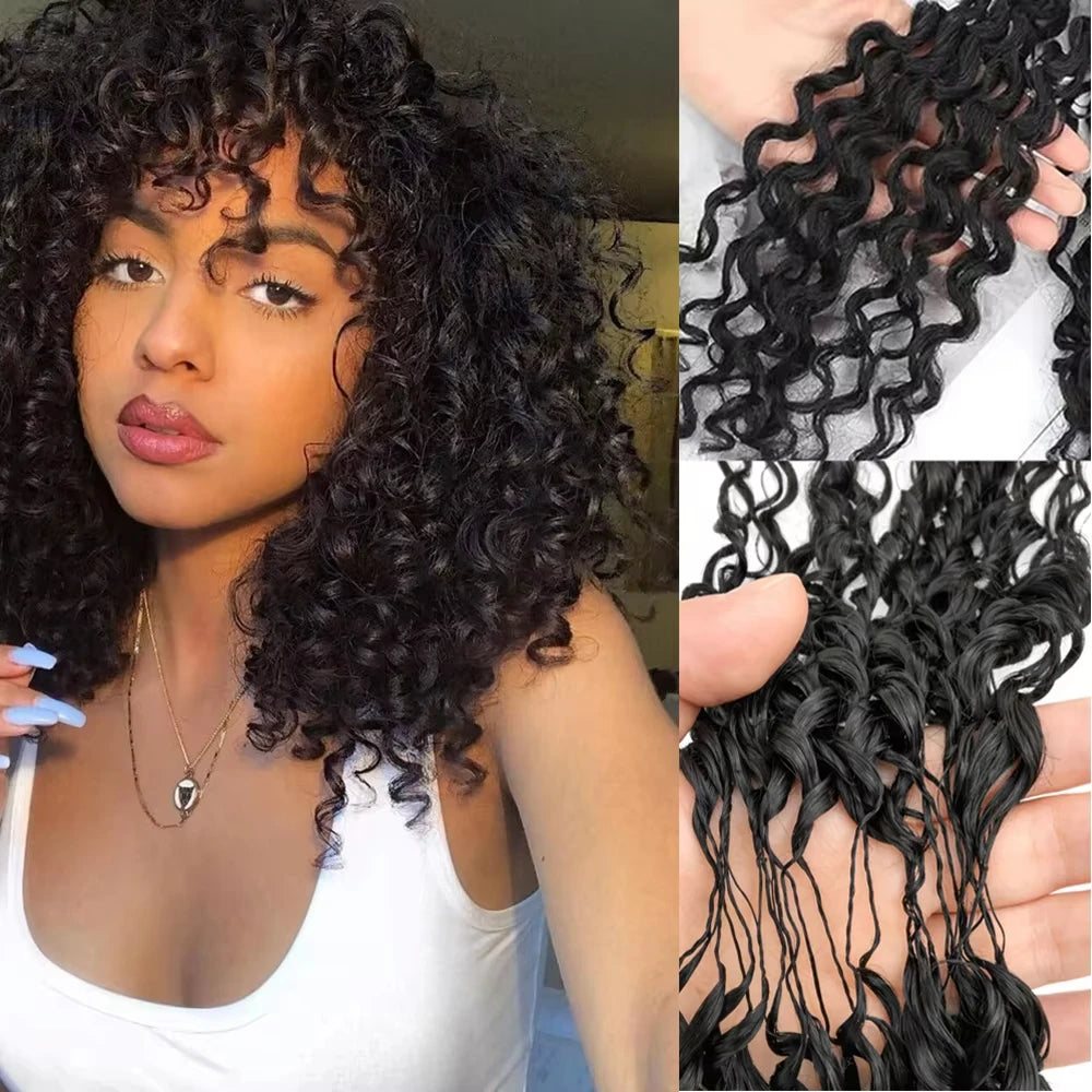 Burmese Curly Body Wave Feather Crochet For Pre-Separated Invisible Knotless Crochet Hair Kinky Straight Human Hair Extensions