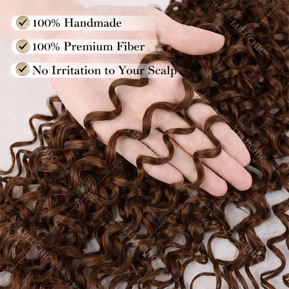 12A Dark Brown Feather Crochet Human Hair Extension For Braid Kinky Curly PreSeparated Knotless Small Spirals Curly Crochet Hair