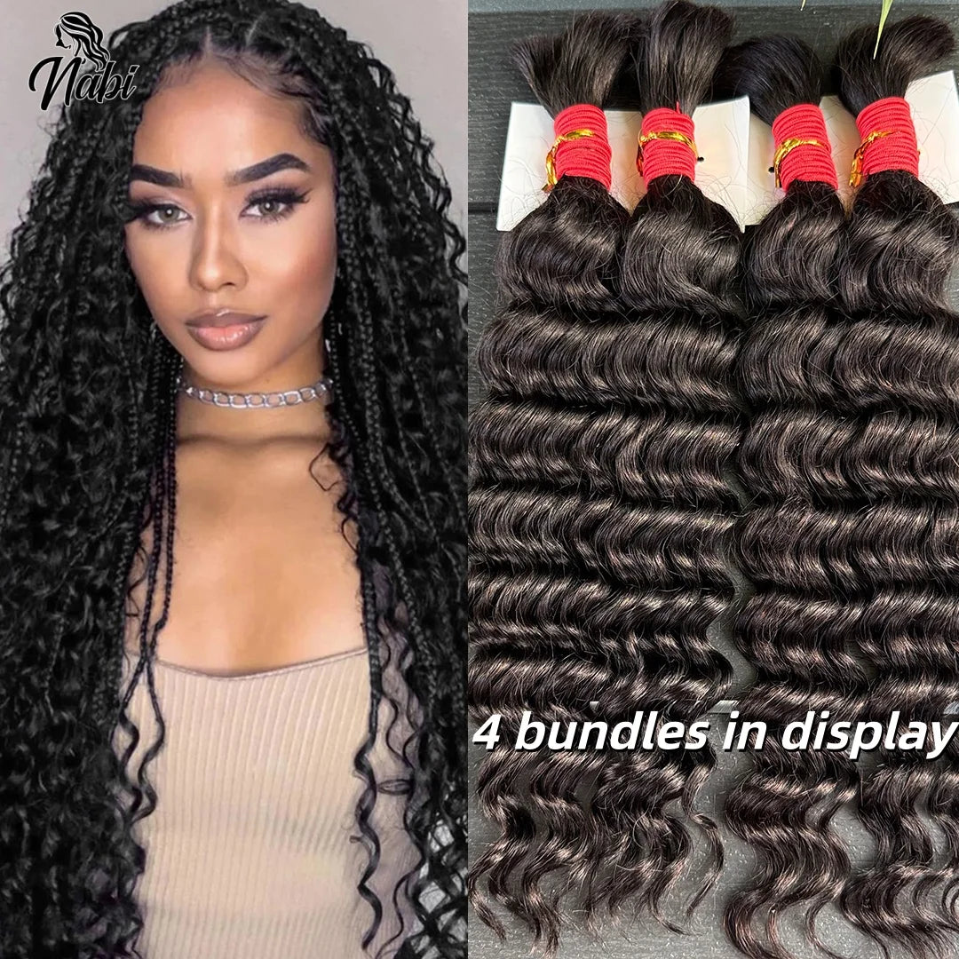 NABI Highlight Honey Blonde Deep Wave Hair Bundles No Weft for Boho Braids  Human Hair Extension Bundles for Boho Braiding