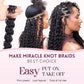 Pre-divided Bulk Hair for Braiding Deep Wave Crochet Human Hair Knotless Miracle Knots Hair Extensions Boho Braids Invisible