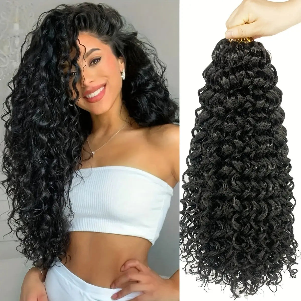 Burmese Curly Body Wave Feather Crochet For Pre-Separated Invisible Knotless Crochet Hair Kinky Straight Human Hair Extensions